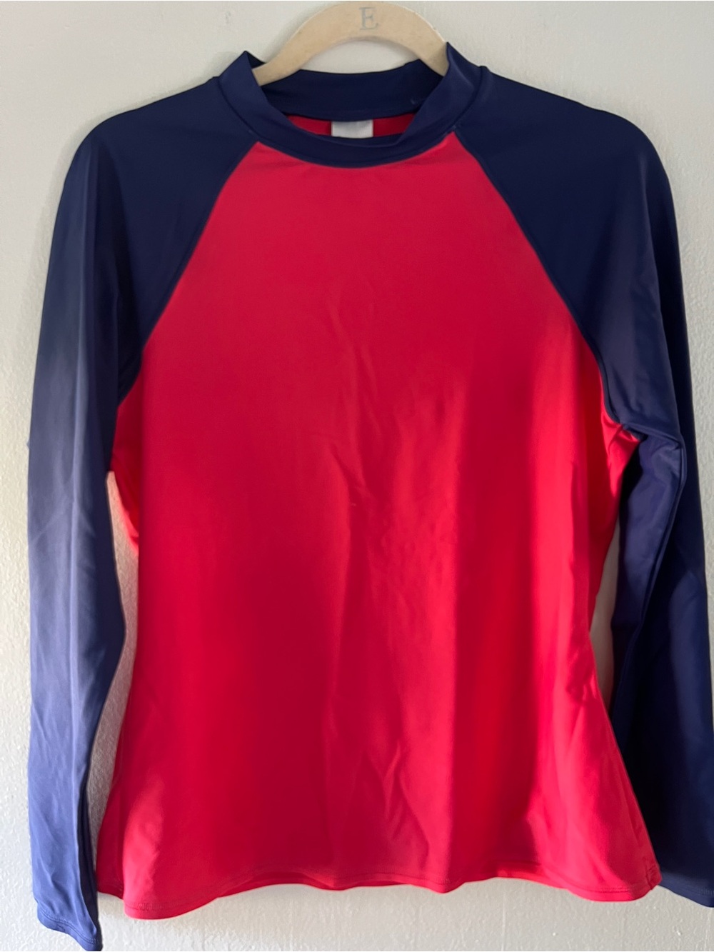 Boden Long Sleeve Rash Guard Swim Top  Pink & Navy Size 12